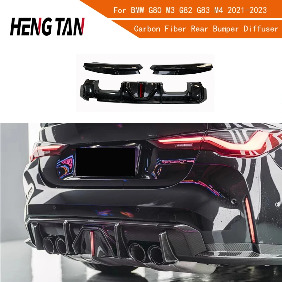 Diffusore Paraurti Posteriore Per Auto In Fibra Di Carbonio A Secco G80 M3 G82 M4 Per Bmw G80 M3 G82 G83 M4 Competition 2021-2023 Splitter Diffusore P