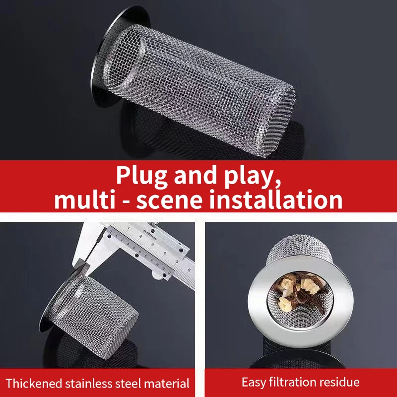 Stainless Steel Floor Drain Filter Mesh Kitchen Sink Anti-clog Filter Bathroom Hair Catcher Home Shower Strainer Drains Net 6