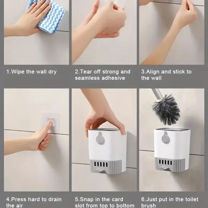 Wall Mount Toilet Brush Slim Holder image 5
