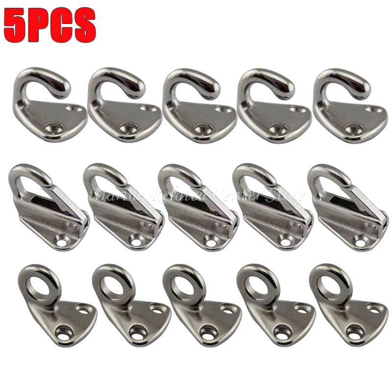 

5pcs Fending Hooks Fender Spring Clip Fender Eye Hook Marine Boat Hardware Accessories Sail Tug Fender Hook 316 Stainless Steel