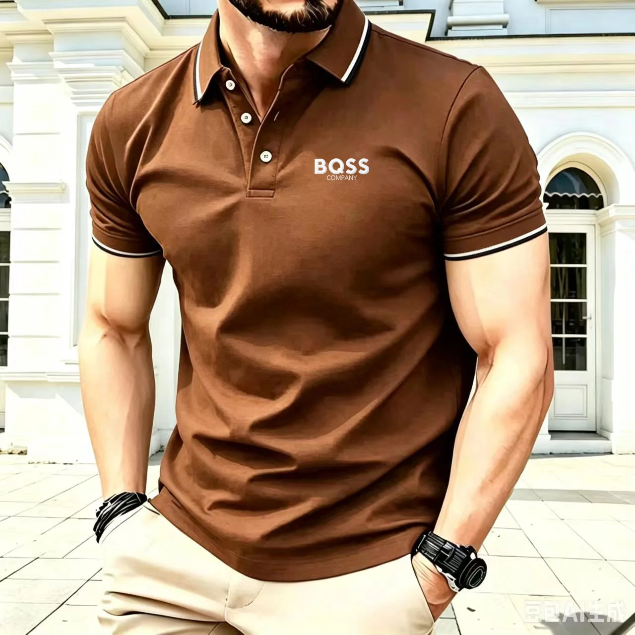 Polo da uomo estiva 2026 nuova collezione, con risvolto, anti-pilling, stampa, manica corta, casual, elegante, slim fit - immagine 3