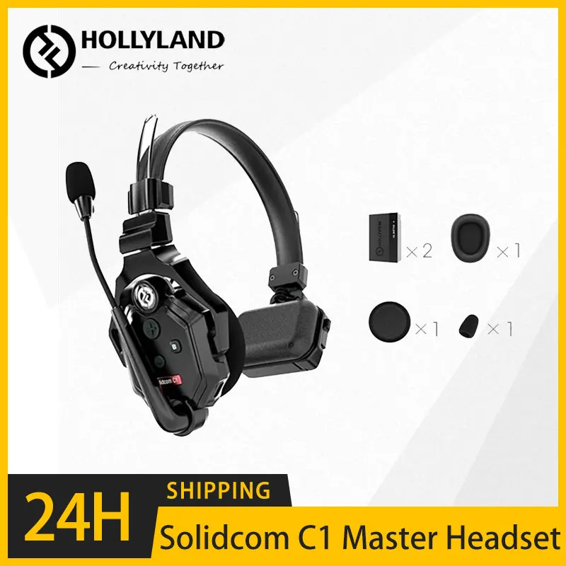 

Hollyland Solidcom C1 одноушная гарнитура, полнодуплексная Беспроводная система внутренней связи, гарнитура для командной связи, стандарт ЕС