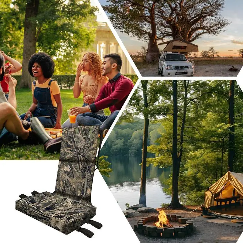 Tree Seat Adjustable Tree Stand Replacement Seat Comfortable Hunting Outdoor Camouflage Sitting Pad For Climbing