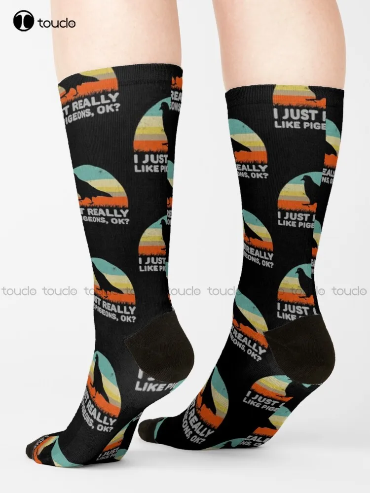 

Funny I Just Really Like Pigeons Ok For Pigeon Lover Design Socks Ankle Socks Men Personalized Custom 360° Digital Print Gift