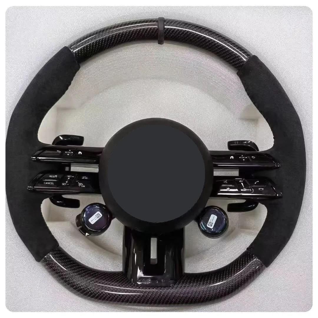 메르세데스 벤츠 A35 A45 C63 C43 E53 E63 G63 G500 G55 AMG GT S63 GLE63 GLA45 W223용 카본 파이버 스티어링 휠