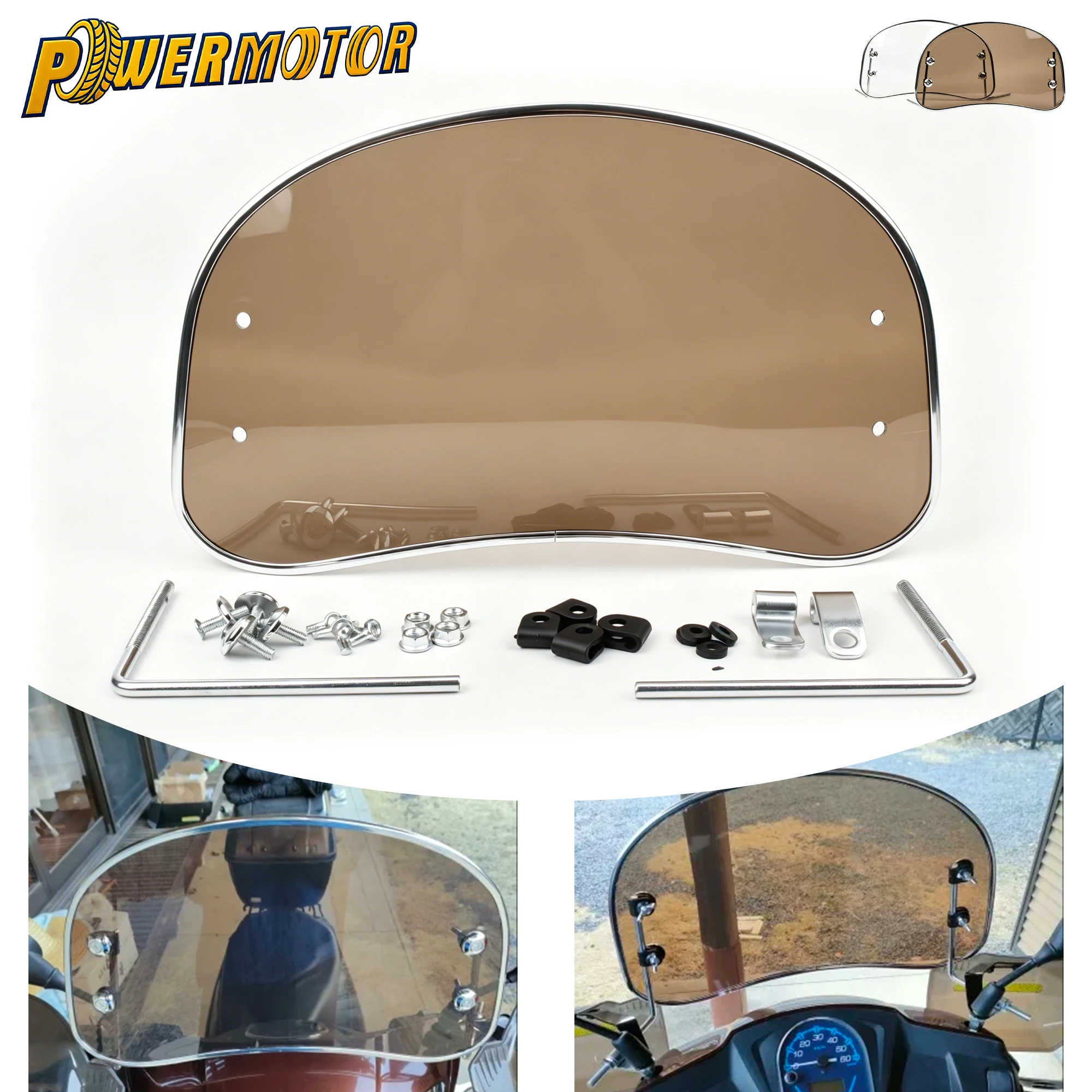 Roman Holiday Electric Vehicle Windshield Screen - Clear Front Windscreen Deflector