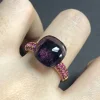 11.6x7mm Nudo Ring Square Candy Crystal Ring With Purple Zircon Crystal Ring For Women Jewelry Gift Birthday 1