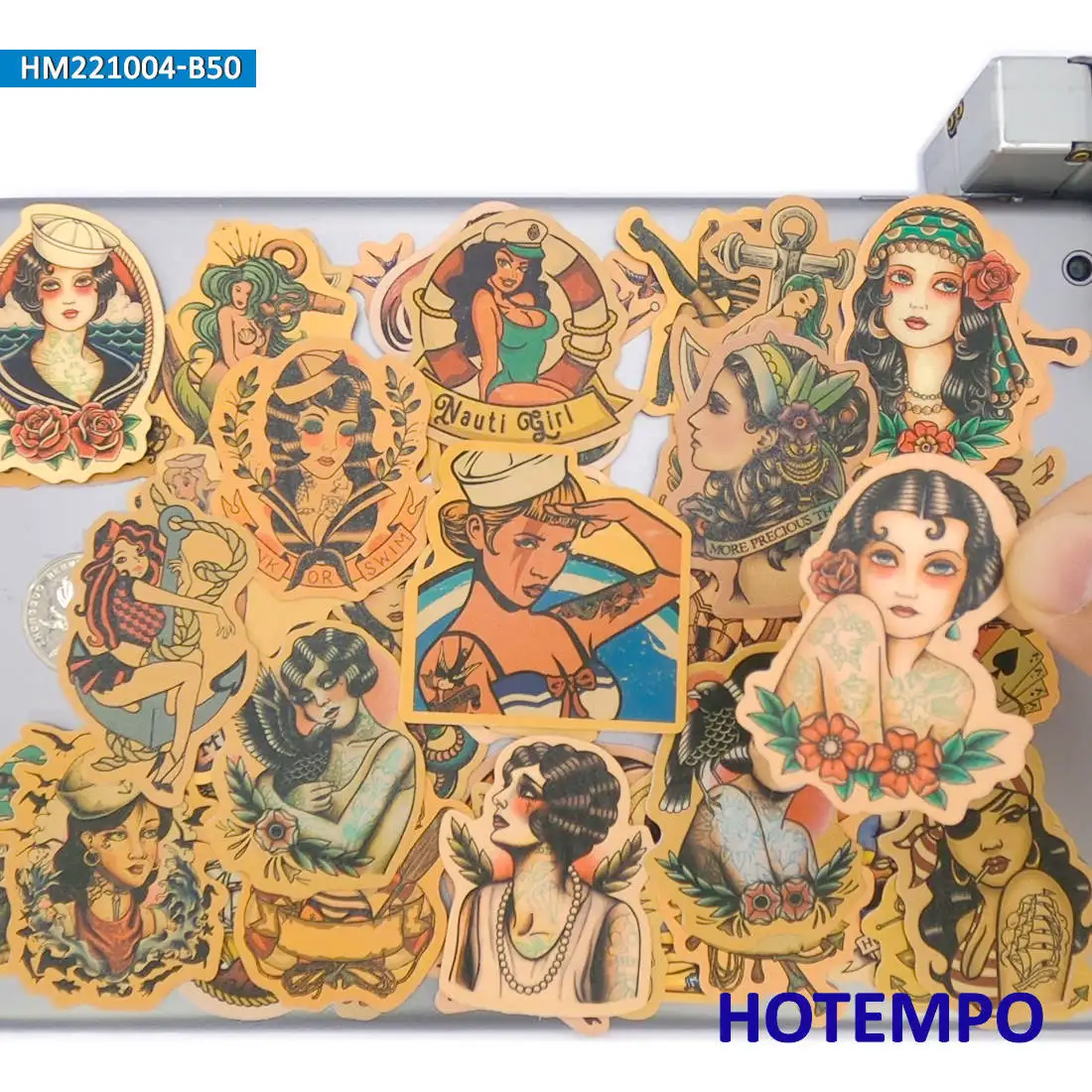 

20/30/50Pieces Old School Style Sailor Tattoo Girls Retro Graffiti Stickers for Phone Luggage Bike Car Motorcycle Laptop Sticker