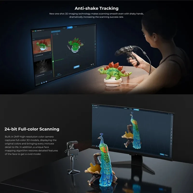 Creality CR-Scan Ferret Pro 휴대용 핸드헬드 3D 스캐너, 손떨림 방지 추적, 듀얼 모드, 빠른 스캐닝, 0.1mm 정확도, 최신