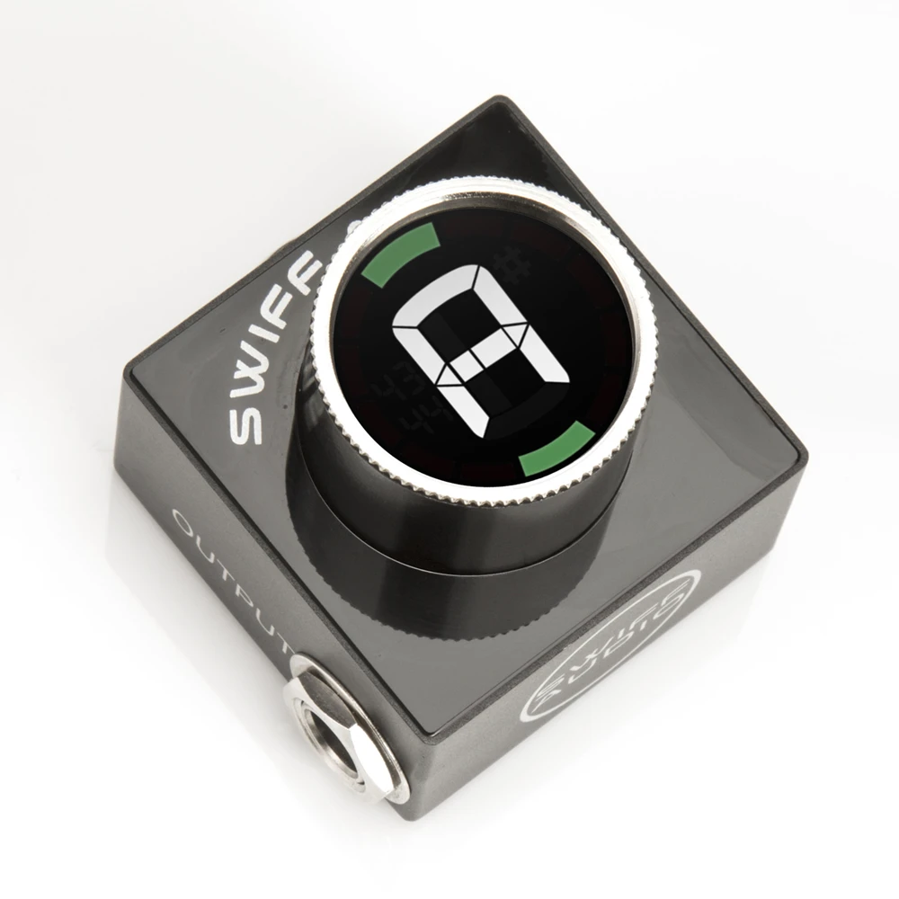 SWIFF Mini Pedal Tuner for Chromatic Guitar Bass Mute Tuning HD LED
