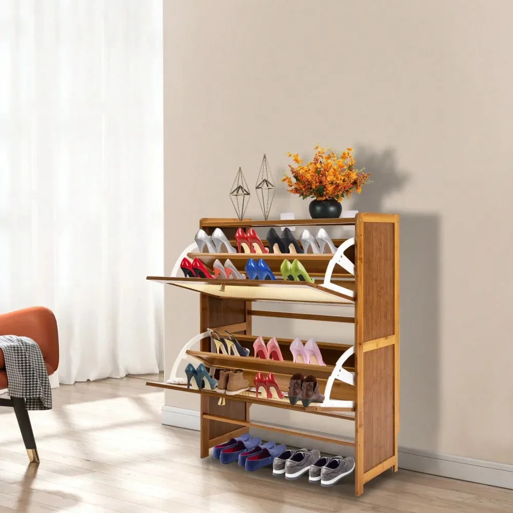 Handgefertigter Schuhschrank Mit Rattan-klappfächern Für Flur_voghion.com