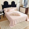 4Pcs Princess Wedding Bedding Set Korean Style Lace Flowers Embroidery Duvet Cover Bed Sheet/Fitted Sheet/Bed Skirt Pillowcases 4
