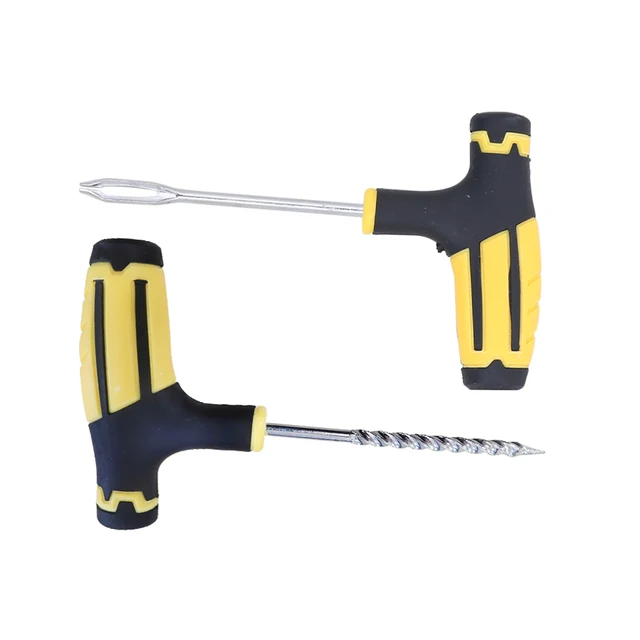 Car Tire Repair Tool Kit Studding Set Auto Bike Puncture Plug Garage Needle Nose Pliers Vacuum Film Nail Screws W/ Storage Case 3