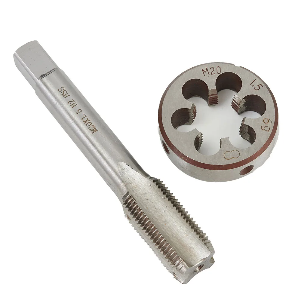 

2 Pcs Tap Die Set HSS M20*1.5mm Tap & Die Metric Thread Right Hand High Speed Steel Hand Tools Accessories