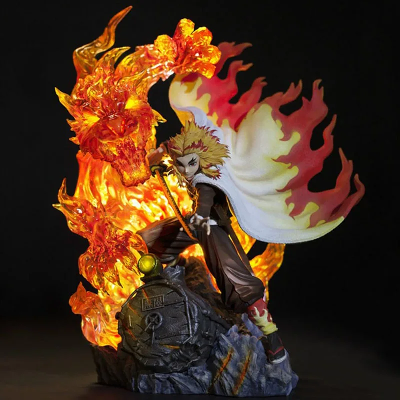 

Anime Demon Slayer Action Figure Rengoku Kyoujurou Pvc Model Flame Breathing Luminescent Birthday Gifts