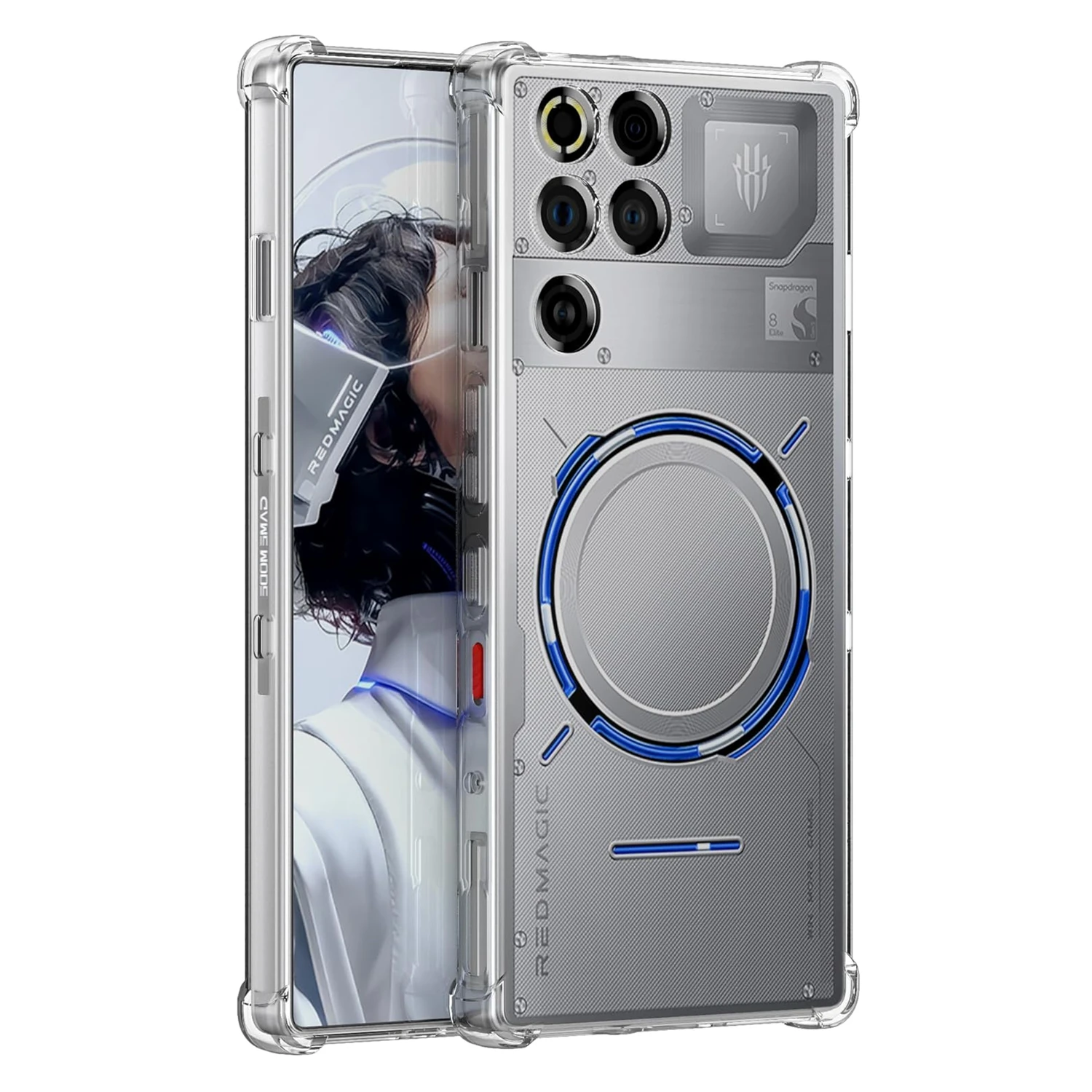 Shockproof TPU Protective Back Cover - Red