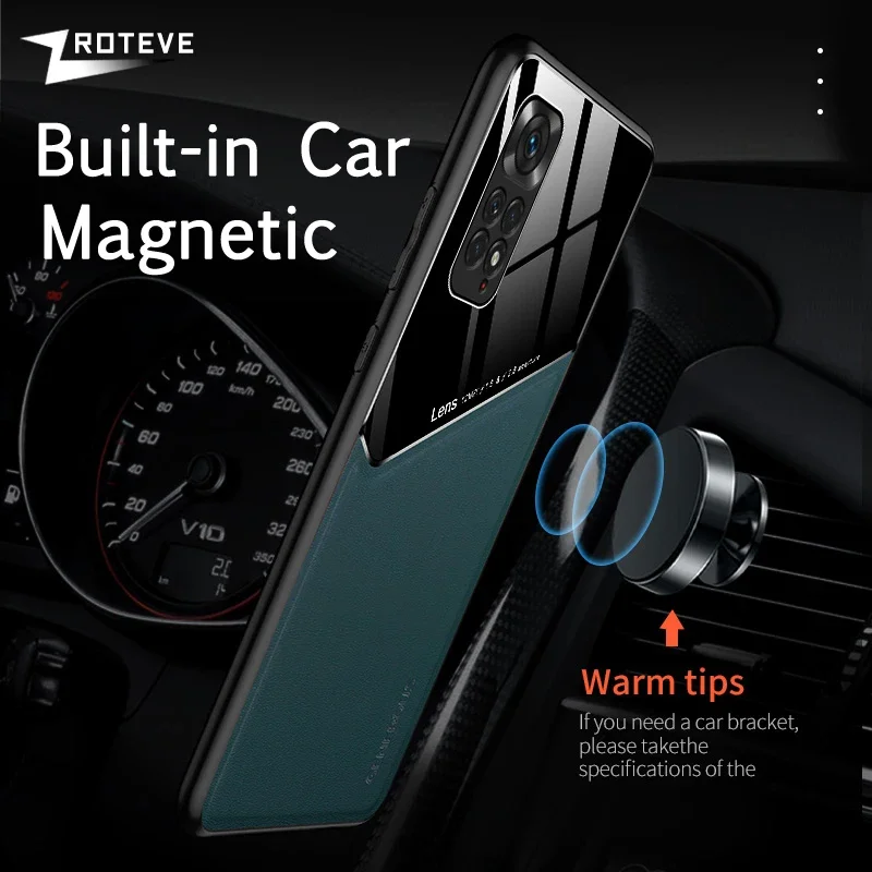 Zroteve PU Leather Magnetic Car Mount Case - Premium Protection Cover
