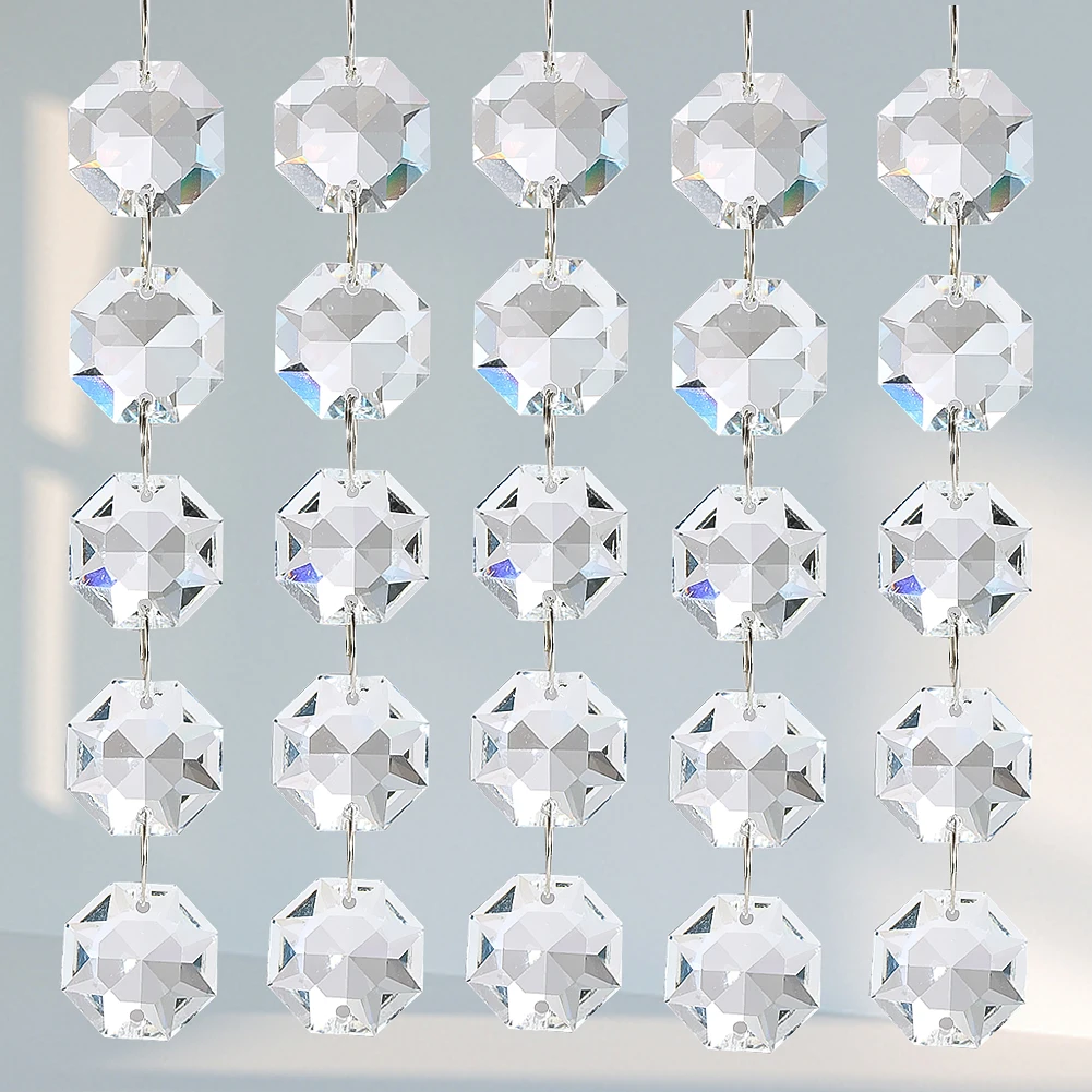 10pcs 20mm K9 Crystal Beads Chandelier Parts Replacement Faceted Prism Octagon Diamond Beads Garland Strands Jewelry Making crystal beads chandelier crystal drops crystal beads garlands