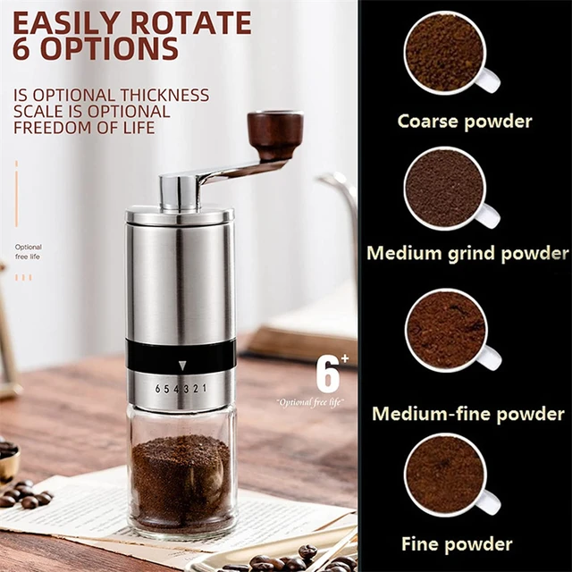 Molinillo de café Manual, molino de café de mano portátil con