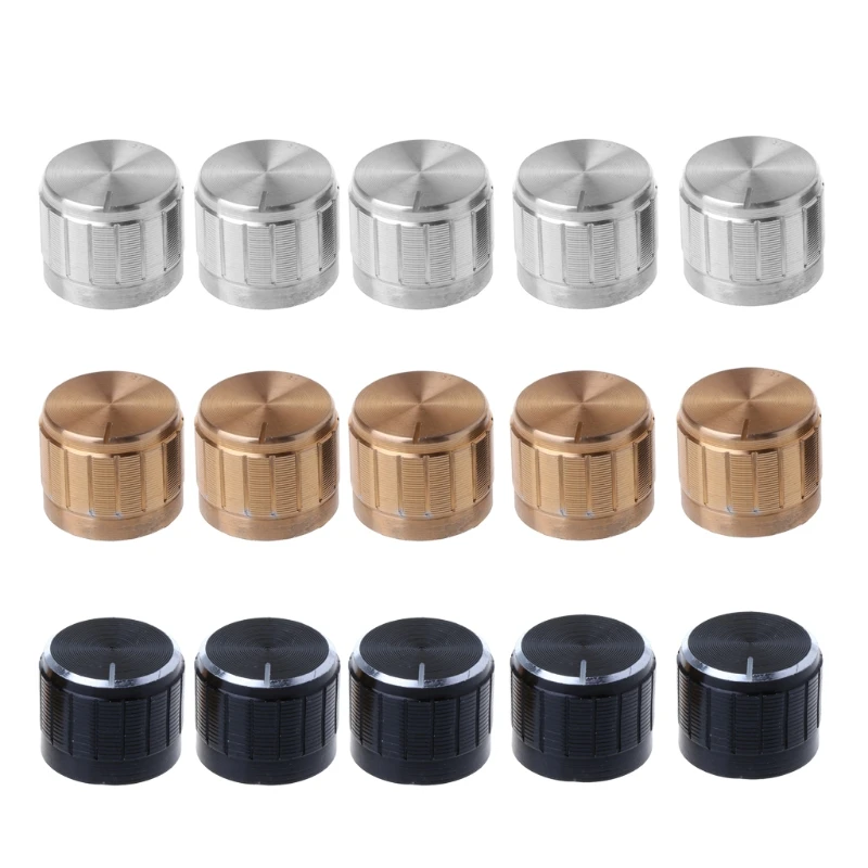 5 Pcs Plastic Potentiometer Knob Potentiometer Rotary Volume Control Knobs 6mm/0.24'' Shaft Hole Aluminum Knob Replacement Part