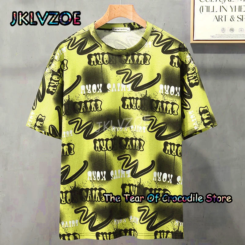 

Summer Short Sleeve T Shirt For Men Trendy street rock style Mens Casual Breathable Oversized Harajuku Top 6XL
