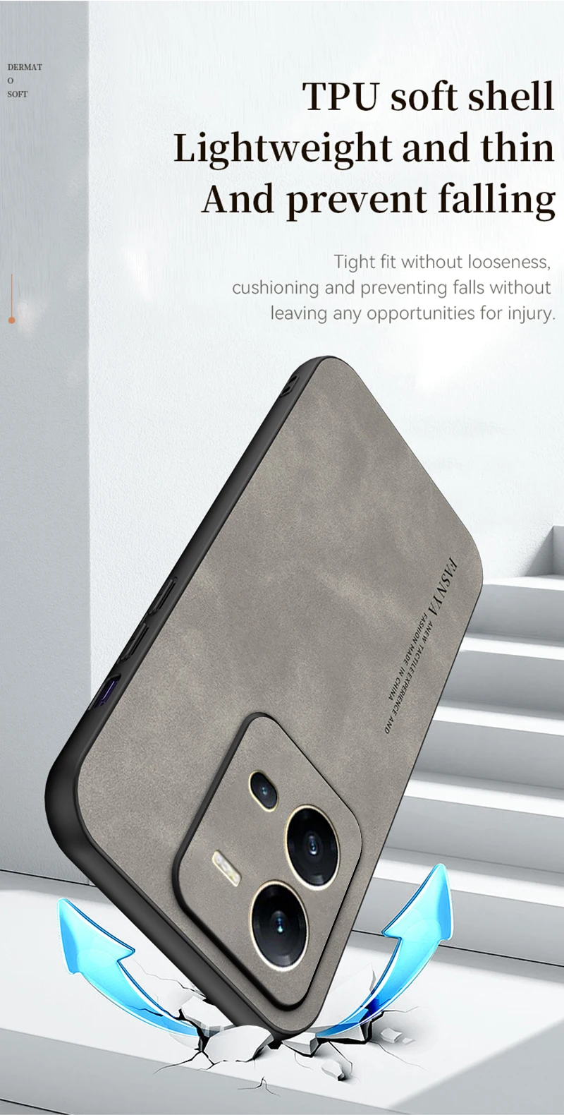 X90 X80 IQOO 11 10 Pro Custodia in pelle di pecora per V20 SE V27 V25E VIVO V23 V21E Copertura del respingente del silicone_voghion.com