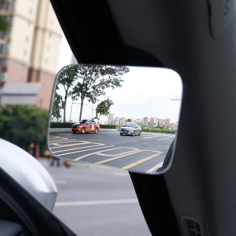 2 Pçs/set Ajustável HD Vidro Convexo Carro Motocicleta Espelho Ponto Cego  Para Estacionamento Espelho Retrovisor Sombra Chuva