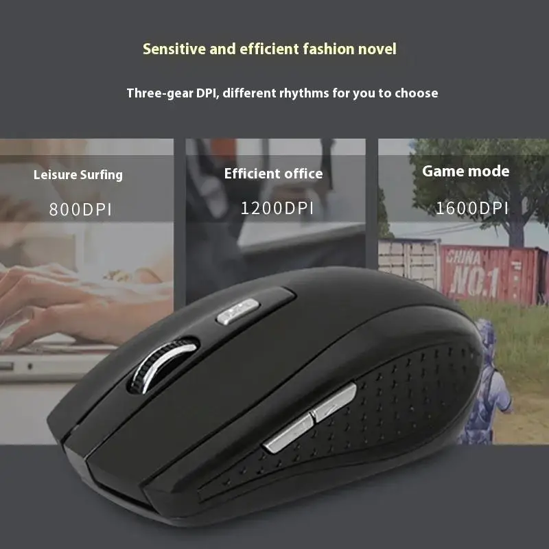 Ergonomic Wireless Silent Optical Gaming Mouse with Adjustable DPI