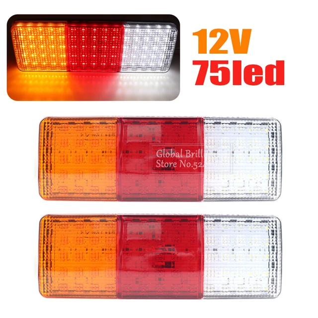 2 Pièces Feux Arrière LED Feux De Remorque 10 LED Étanche 12V