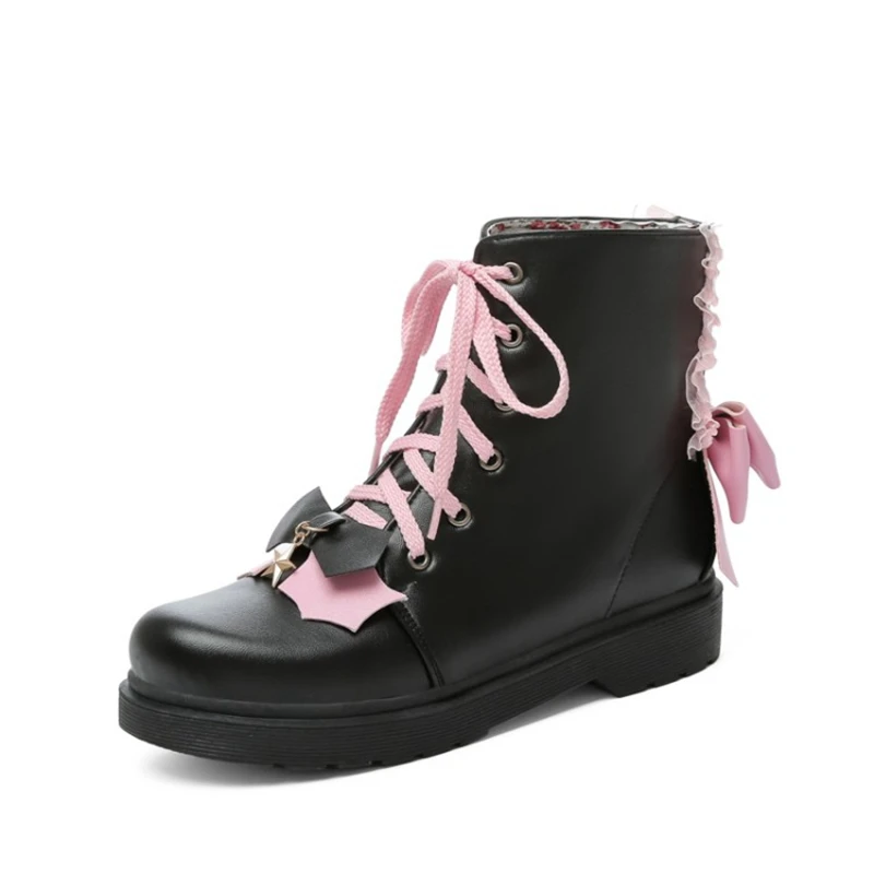 

BLXQPYT Botas Mujer 2021 модная женская обувь детская Лолита осенние зимние ботинки платье принцессы Милая колледжа Новая женская обувь