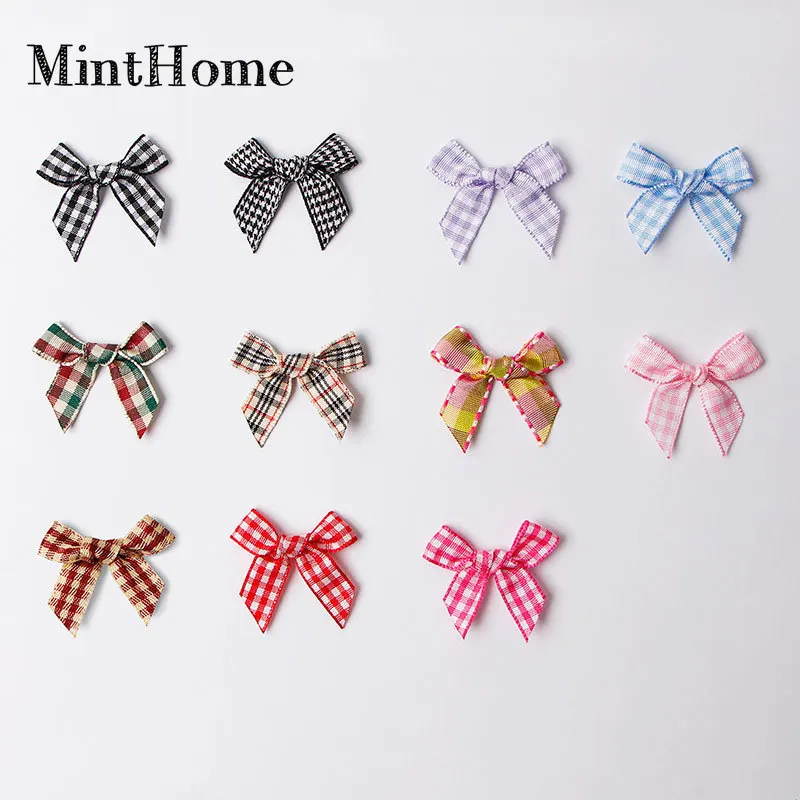 

Handmade Diy Lattice Satin Ribbon Bow Ribbon 3.2*3.8cm Hand Knotted Hair Bow Making Supplies 11 Colors 200pcs/Package