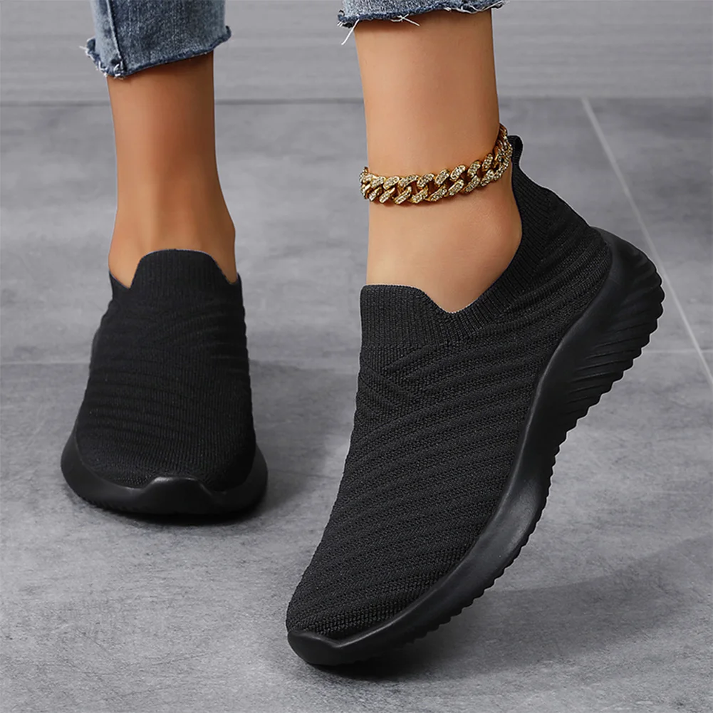 Women Knit Running Sneakers Walking Shoes Memory Foam Lightweight Tennis Workout Sneakers for Gym Running 4