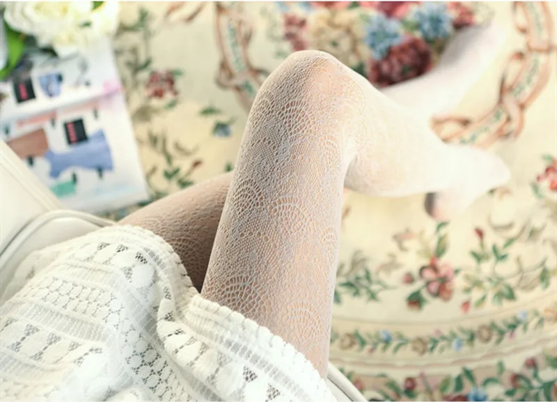 Sexy Frauen Strümpfe Carving Frauen Strumpfhosen Spitze Frau Seide Strumpfhosen Aushöhlen Enge Frau Tattoo Collant Femme Lolita Strümpfe – Detail 15