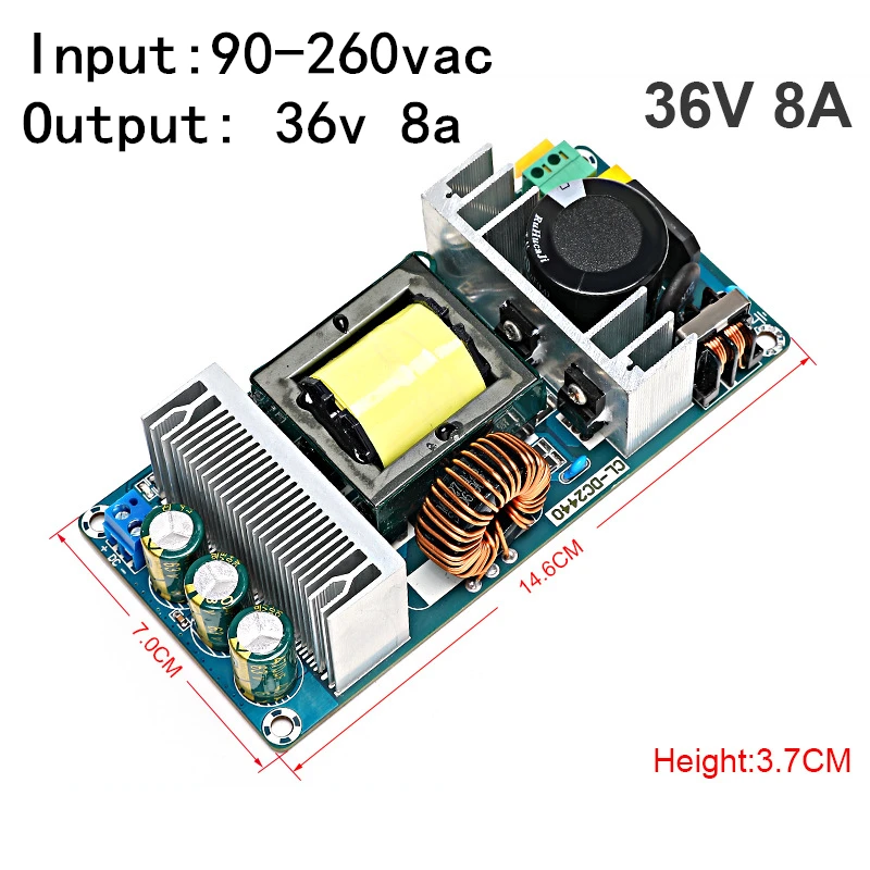

36V 8A Switching Power Supply 288W 90-260VAC board high power industrial bare board power supply module AC-DC module