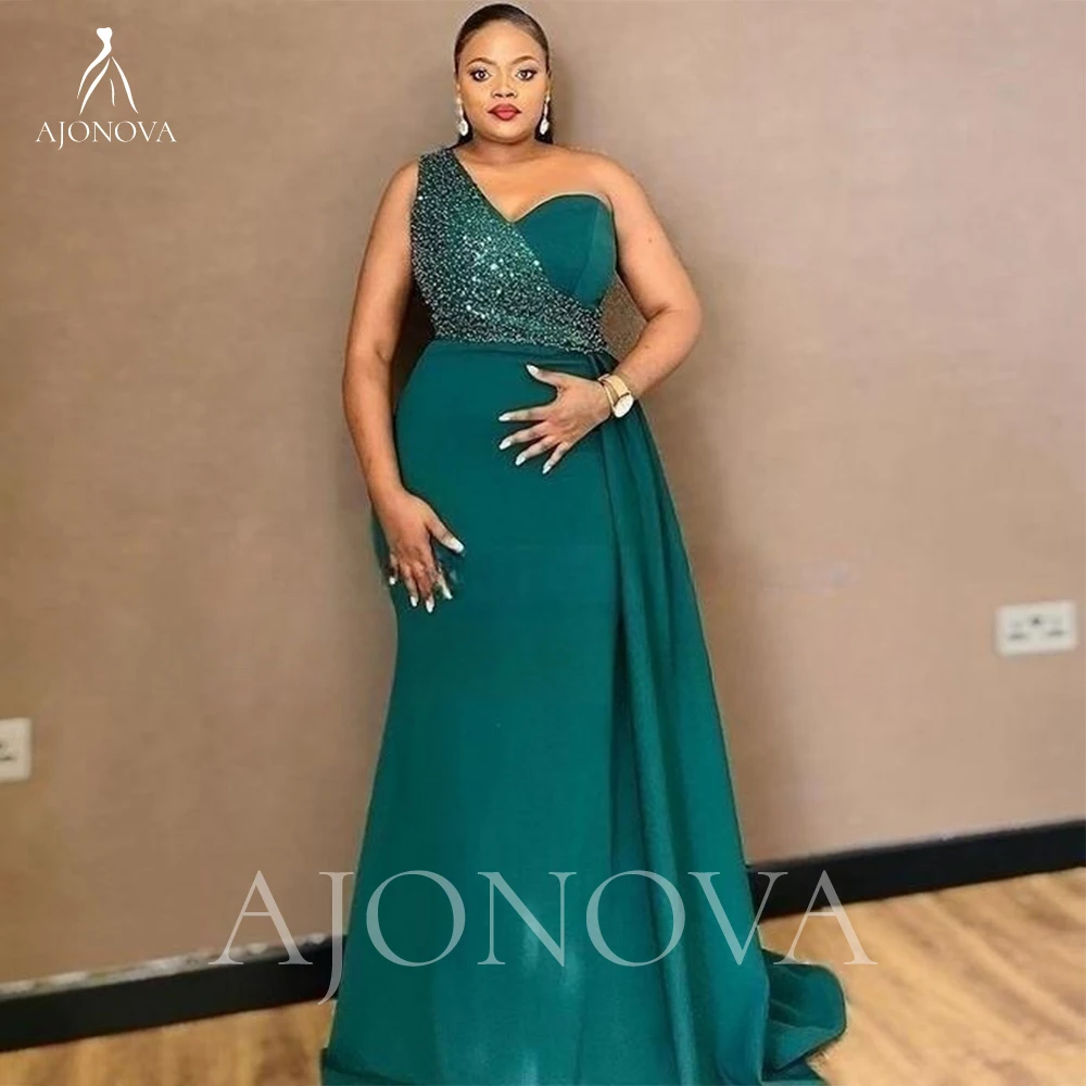 

Emerald Green Satin Elegant Dress Women for Wedding Party Dresses One Shoulder Mermaid Bridesmaid Dress Woman Weddings Evening
