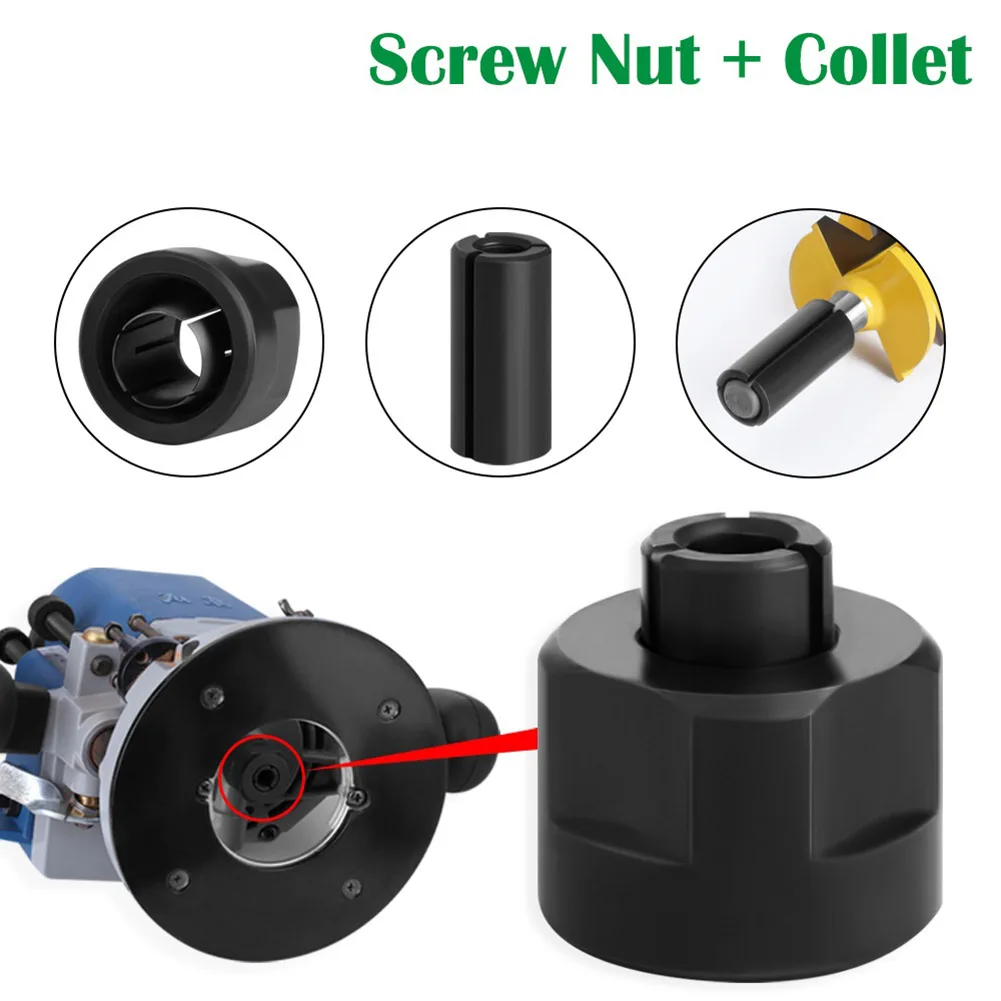 

Power Tools Collet Chuck Adapter 12*10mm 12*6.35mm Carbon Steel Collet Converters For Engraving Machine Durable