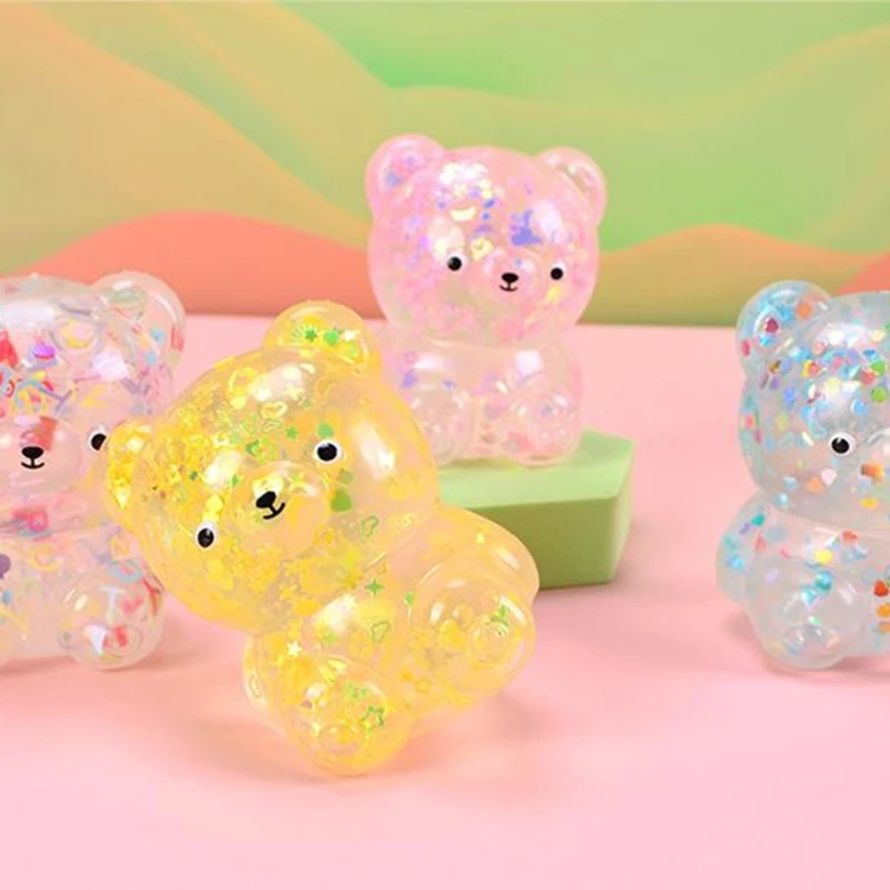 Squeeze Fidgets Toy TPR Squishy JellyBear Soft Stress Vent Balls Toy Party Favor Pressure Release Toy ADD Children Gift 3