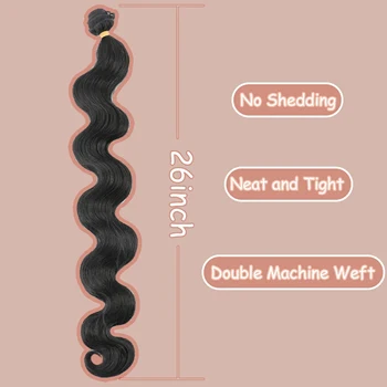 Extension per Capelli Ondulati da 26 Pollici, Morbidi, Intrecciati, Sintetici Naturali, Colorati a Strisce per Donna