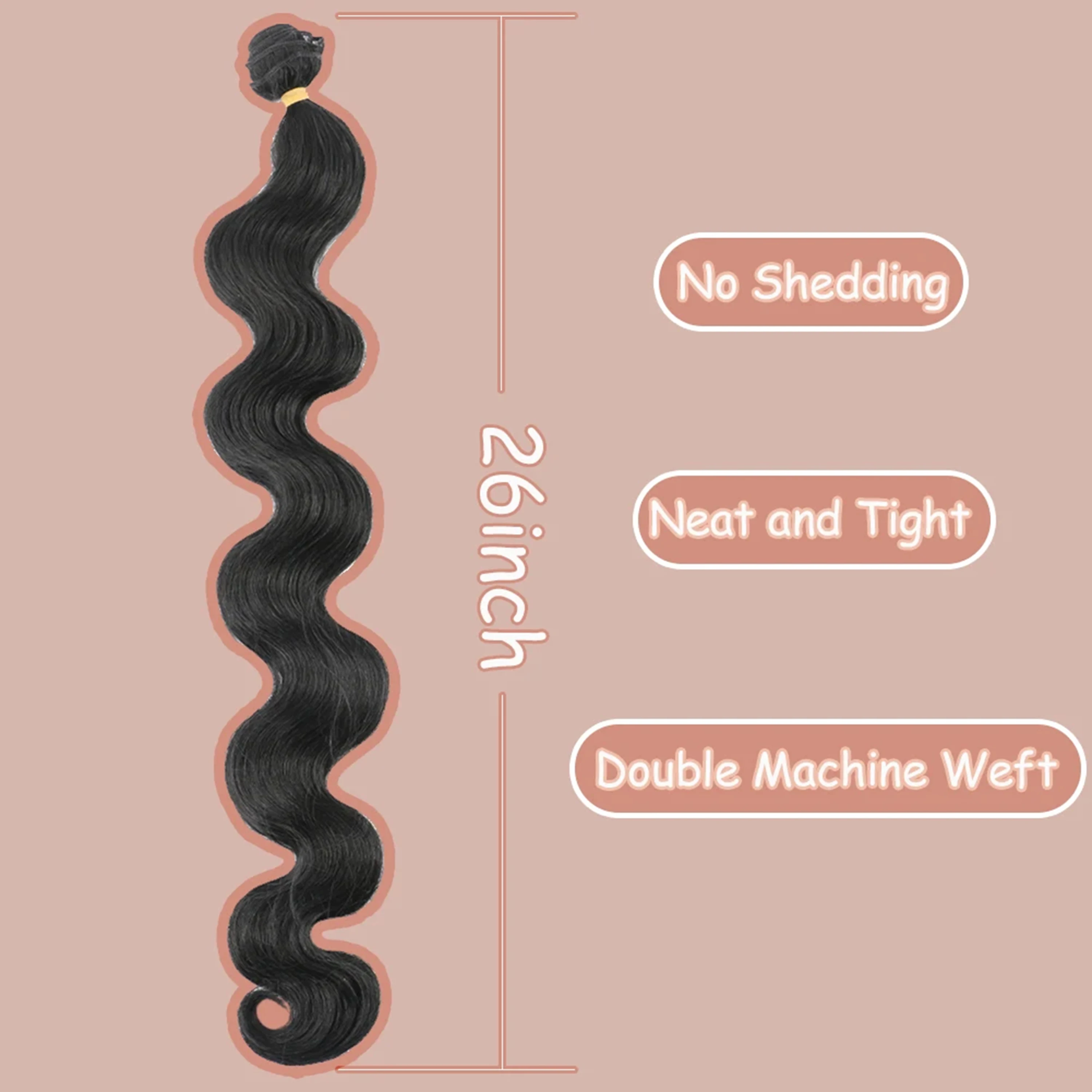 Wavy Hair Bundles 26 Inch Colored Hair Extensions Soft Braided Natural Synthetic Colorful Striped Hair Extensions for Women