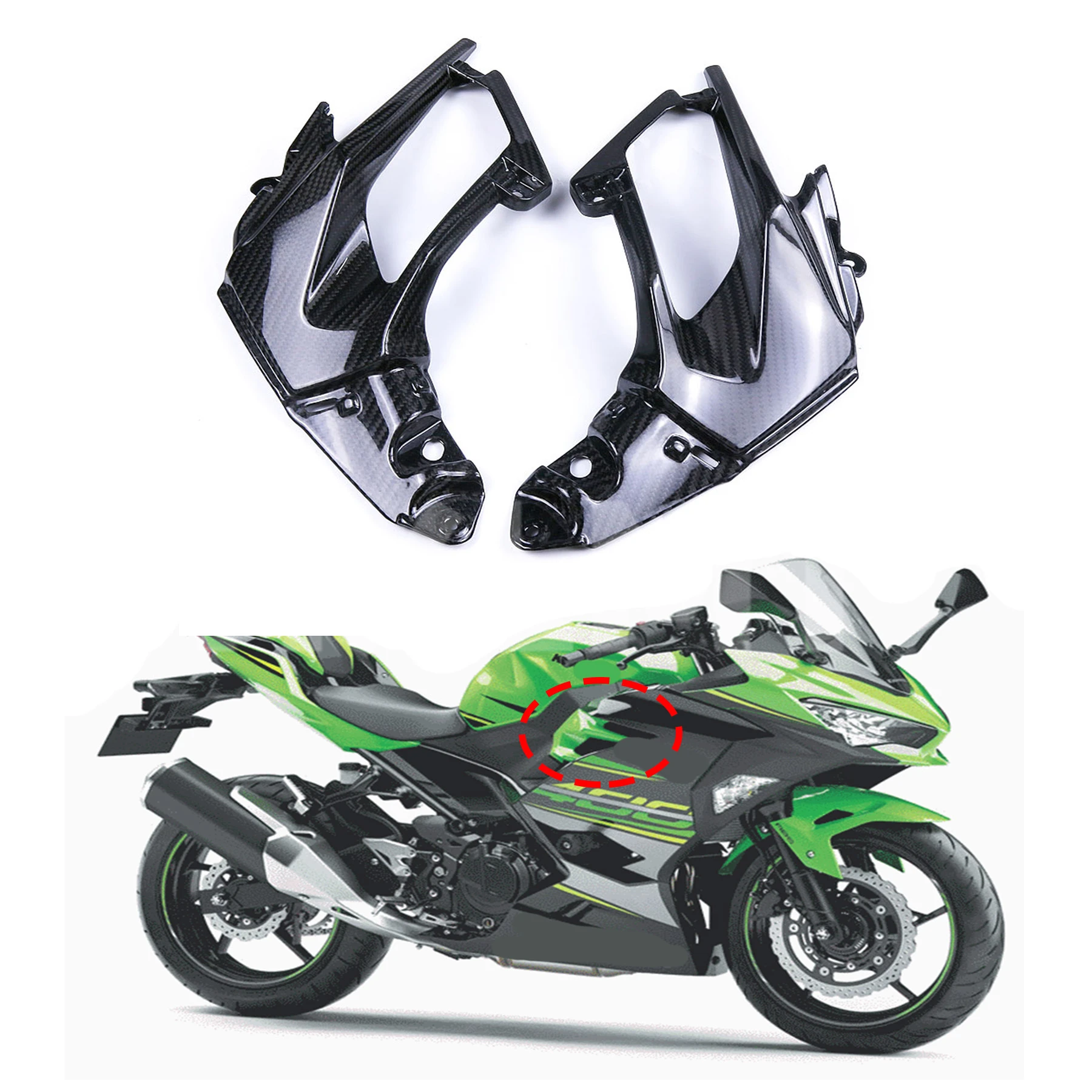 

For Motorcycle Kawasaki Ninja 400 NINJA250 2018 2019 2020 2021 2022-23 Front Upper Side Panel Frame NINJA400 Side Panel Fairing