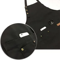 Tabliers de cuisine en toile à la mode pour femmes et hommes, tablier de travail de Chef pour gril, Restaurant, Bar, boutique, cafés, uniforme de Studios d'ongles de beauté 5