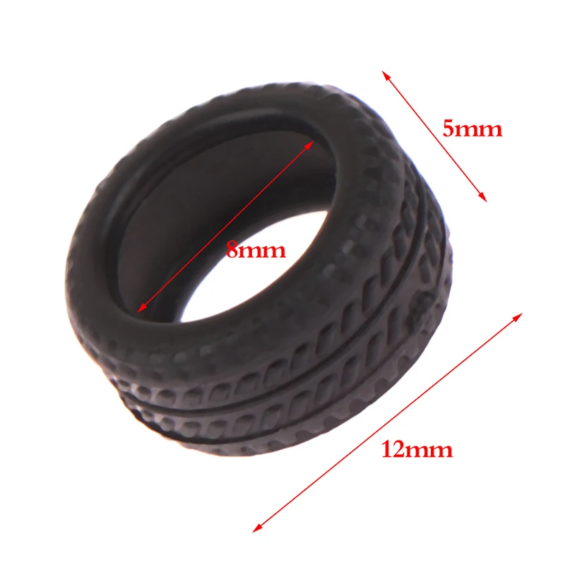 Tire Skin Model Scene Accessories for Children, DIY Black Wheels, Toy for Boy, New, 1:64, 8x12x5mm, 20pcs