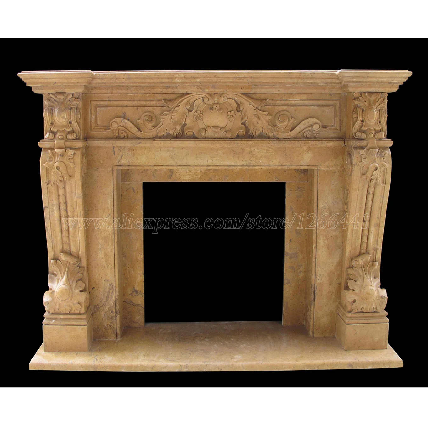 Carved Stone Fireplace Surround English Style Made Marble Mantel Chimneypiece