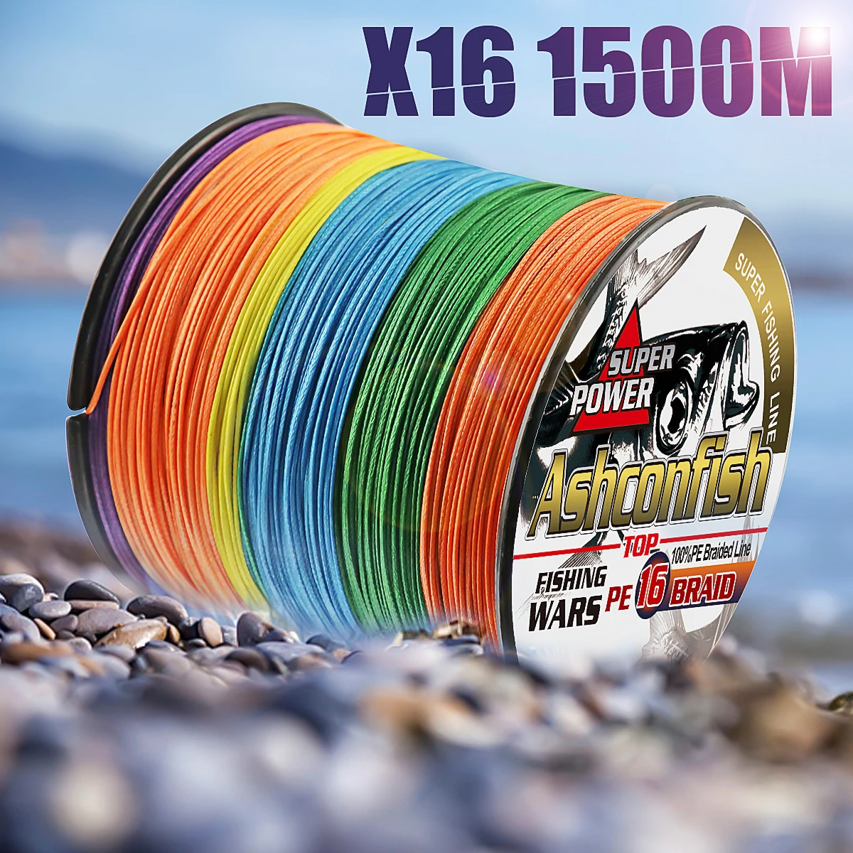Super Fishing 16x Braid Line 1500M Hollowcore Braided Fishing Line PE Strong Wire for Sea 20 30