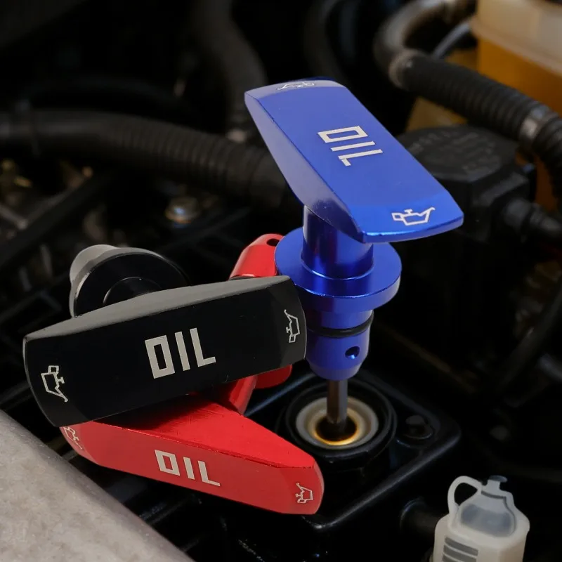 Universal Car Oil Dipstick Pull Handle Engine Oil Pullhandle Aluminum Billet Auto Replacement Modification Decoration TT102191