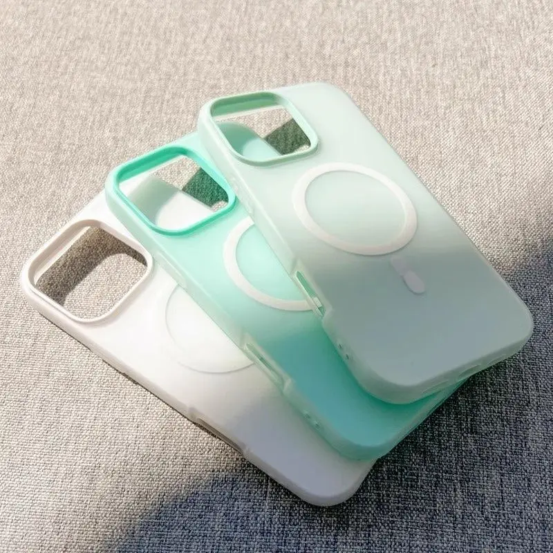 Luxury Candy Magsafe Wireless Charging Matte Phone Case with Magnetic Bumper