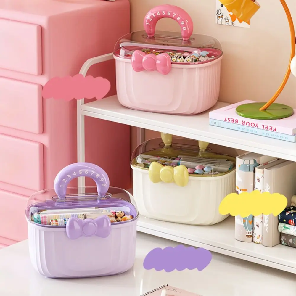 New Multi-layer Hairpin Storage Box Bowknot Waterproof Toy Organizer Box Hair Accessories Layered Container Girl