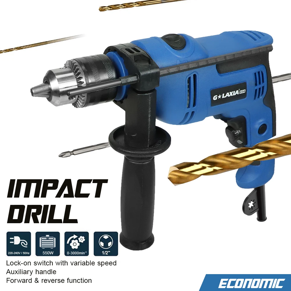 

G LAXIA electric drill 220 v 910W Corded Drill With 2800PM Variable Speed Drilling machine Impact Drill