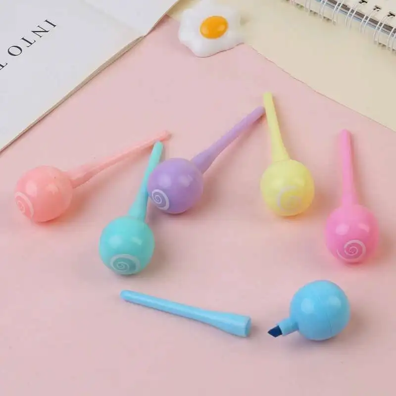 1 PCS Cute Mini Highlighter Lovely Cartoon Paint Marker Pen School Office Office Stationery Supply Capsule Vitamin Kawaii Funny highlighter pen marker pen highlighter marker