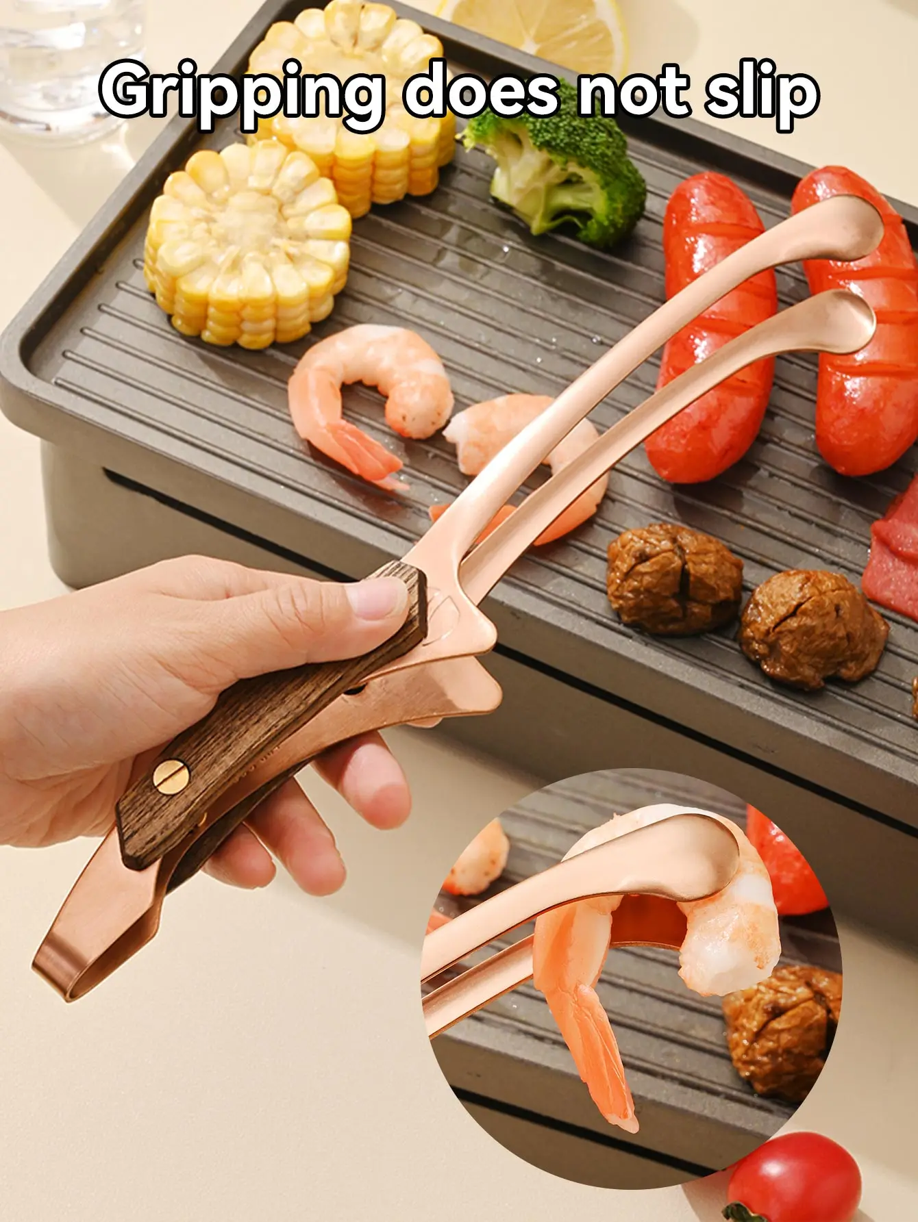 Food Tongs Kitchen Food Clips BBQ Food Tongs Barbecue Clips Stainless Steel Kitchen Accessories Cooking Outdoor Grilling Steak Clamp Baking Tool